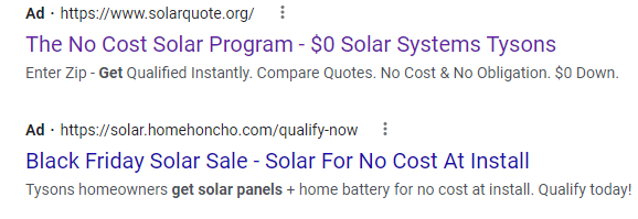 google search free solar